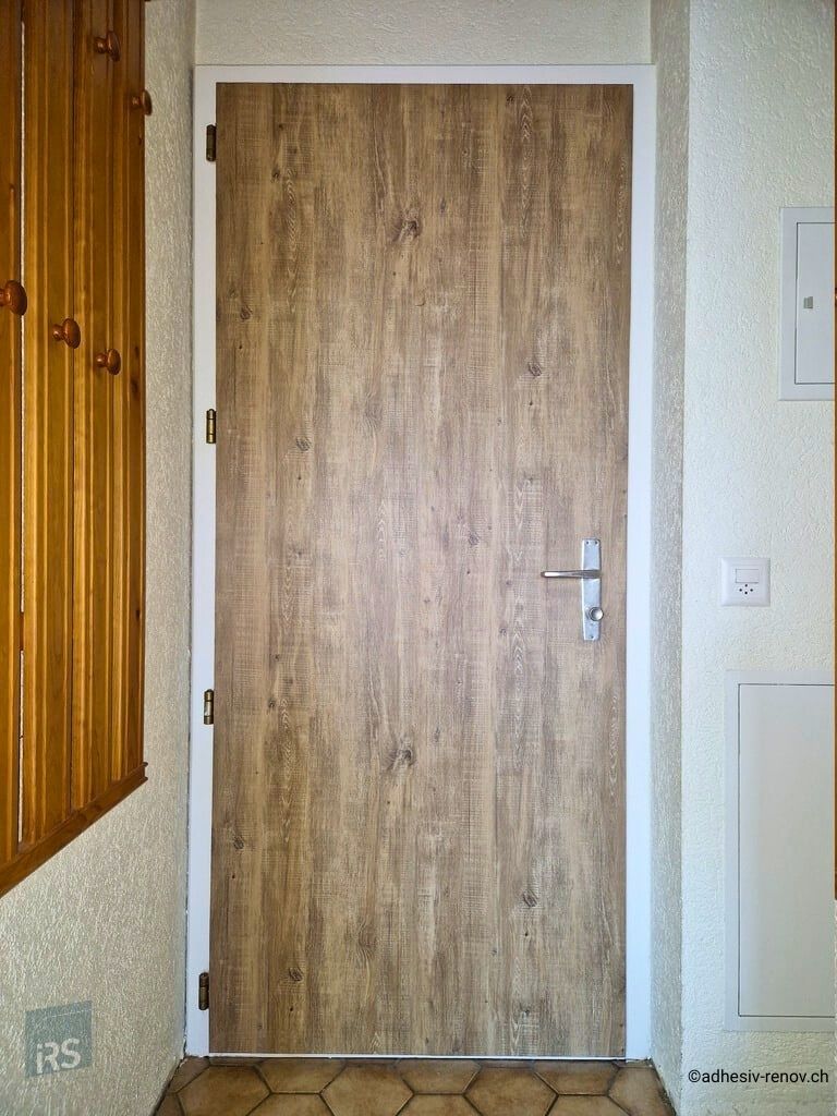 covering de porte effet bois